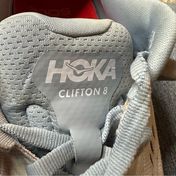 Hoka One One Women's Clifton 8 running shoe in the Blue Fog / Plein Air colorway - Picture 14 of 16